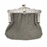 Vintage 925 Sterling Silver Kisslock Chainmail Coin Purse