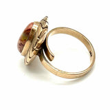 Estate size 7.5 10K Yellow Gold Oval Matrix Cantera Boulder Opal Ring