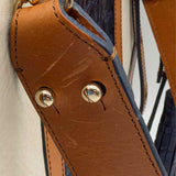 Brahmin Vineyard Ophelia Navy Brown Cream Top Handle Color Block Shoulder Bag