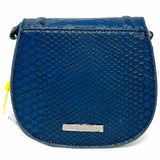 BCBGeneration Navy Saddle Bag python vegan leather Crossbody