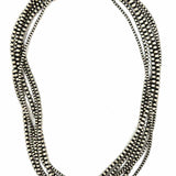 Navajo 925 Sterling Silver Beaded 58" Layered Desert Pearl Necklace