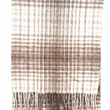 Brown Beige Long 58" Abstract Tassel Scarf