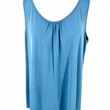 Eileen Fisher Women's Steel Blue Size PL Scoop Neck Silk Sleeveless