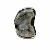 Estate size 7 925 Sterling Silver Chunky Druzy Ring