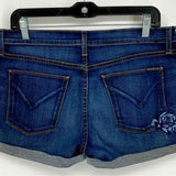 Hudson Women's Blue Size 30/10 Embroidered Shorts