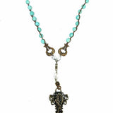 Love Heals Turquoise Made in USA Crucifix Necklace