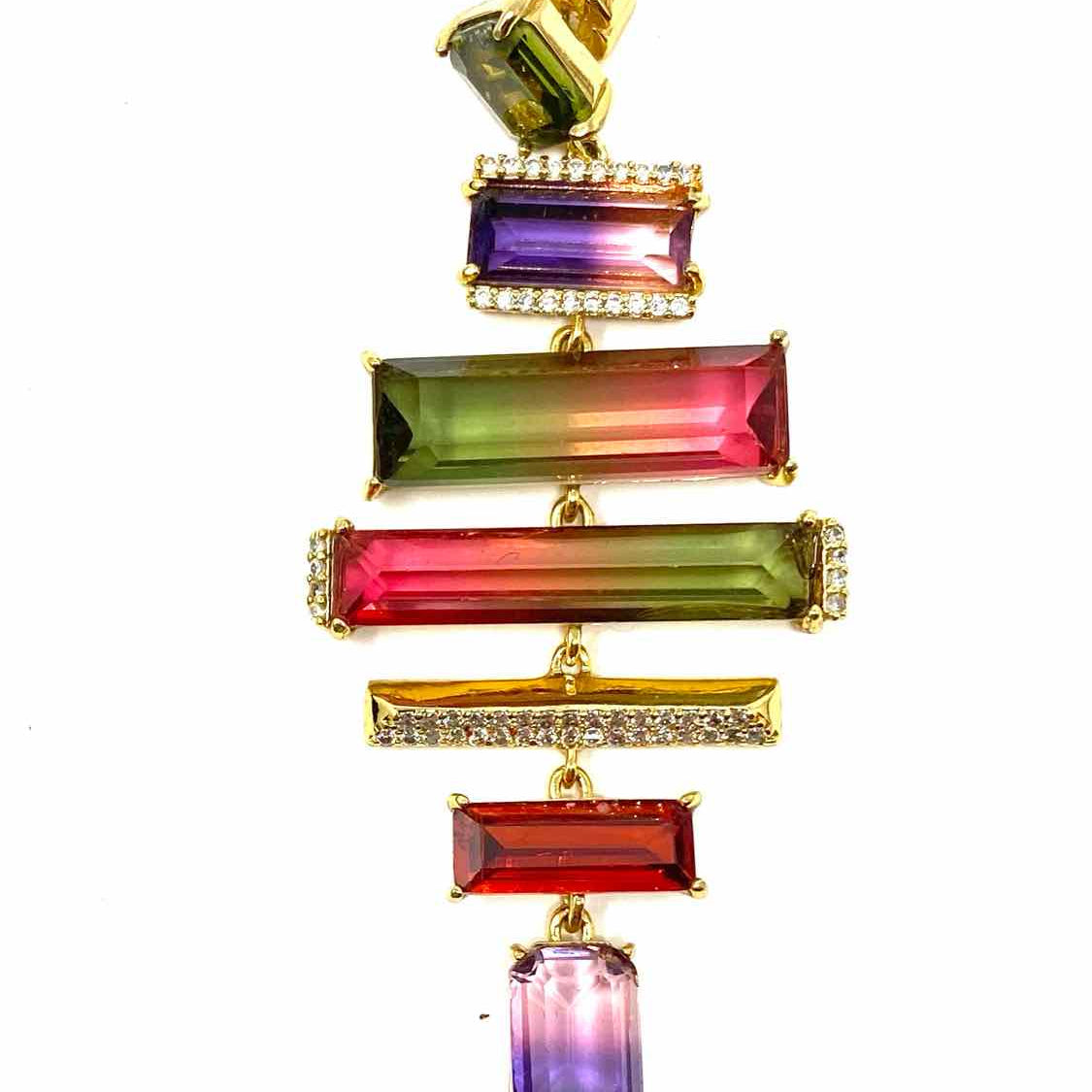 Kate Spade Geo Gems Multi-Color Dangle Bar Earrings