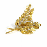 Imperial Pearl Syndicate 12K GF Yellow Gold Leaf Pearl Brooch