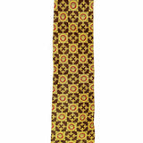 GIANNI VERSACE Silk Yellow Brown Checkered Medusa Necktie
