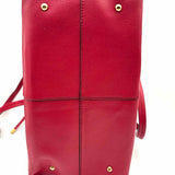 Lauren Ralph Lauren Red Pebbled Leather Tote