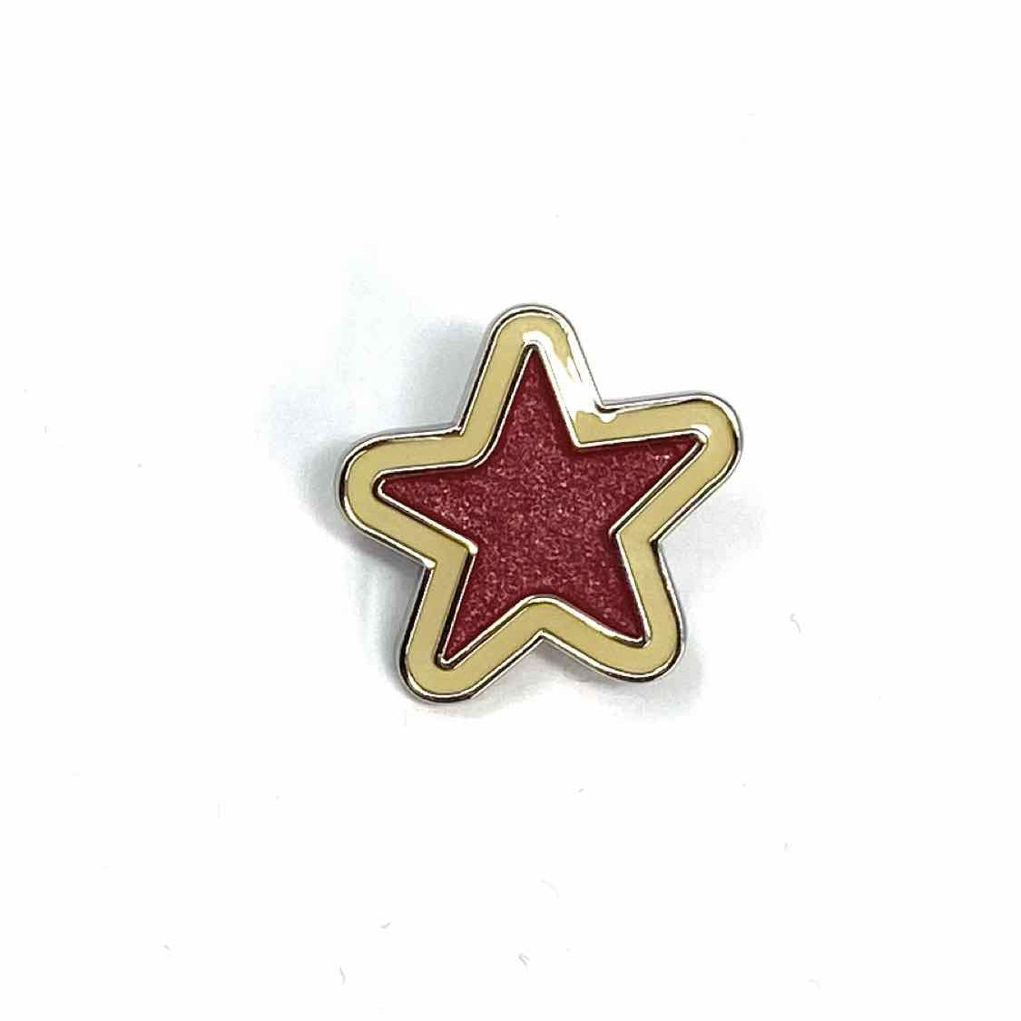 Coach Enamel Red Beige Star Pin