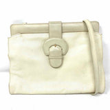 I. Magnin Cream Buckle Leather Crossbody Clutch