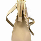 Beige Zip Color Block Saffiano Leather Made in Italy Crossbody