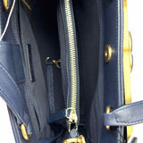 Chanel Navy Blue Quilted Grained Leather Made in Italy Tote