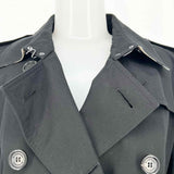 Burberry The Kensington Women's Black Size 10 Double Breasted Trenchcoat