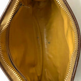 Celine Vintage Coated Canvas Brown Zip Macadam Clutch
