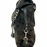 Club Monaco Black Hobo Suede Y2K Messenger Bag