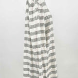 joan vass Women's White Gray Size L Stripe Sequined Long Sleeve