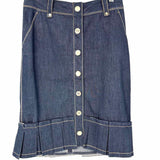 ADOLFO DOMINGUEZ Women's Dark Blue Size 40/10 Knee Length Denim Pleated Skirt