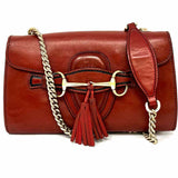 Gucci Emily Burnt Orange Horsebit Leather Crossbody