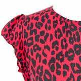 REFORMATION Gavin Women's Red Black Size 8 Open Back Leopard Print Dress