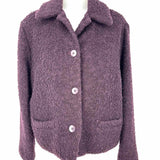 Eileen Fisher Women's Eggplant Size M Collared Tweed Jacket