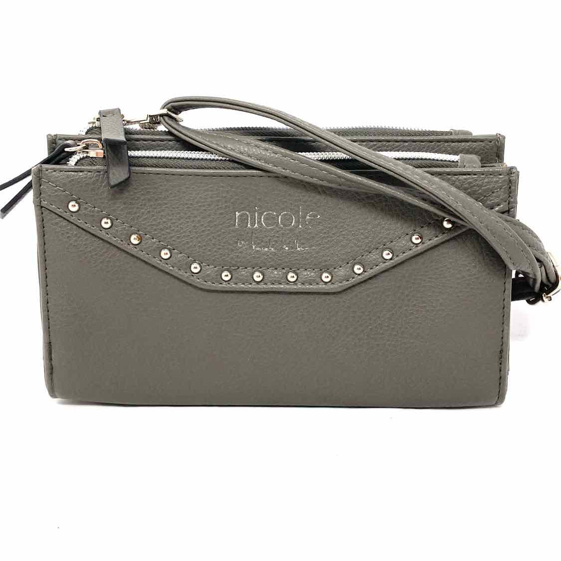 Nicole by N. Miller Gray Zip Wallet vegan leather Crossbody