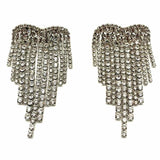 Statement White Chandelier Crystal Earrings