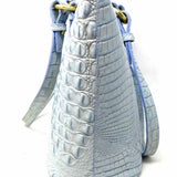 Brahmin Baby Blue Zip Croc Embossed Tote