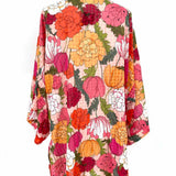 Trina Turk Sunny Bloom Kimono Pink Orange Size L/XL Open Front Floral Coverup