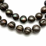 Estate Gray Beaded Spanish Colonial Coin Replica Pendant Tahitian Pearl Necklace