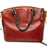 Dooney & Bourke Heidi Red Zip Leather Braided Strap Tote