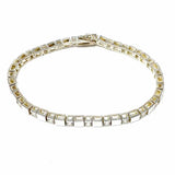 DBJ 925 Sterling Silver Tennis 7.25" Crystal Bracelet