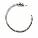 Statement Silver tone Hoop Crystal Earrings