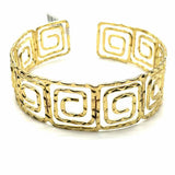 Metal Gold Tone Geometric textured Cuff