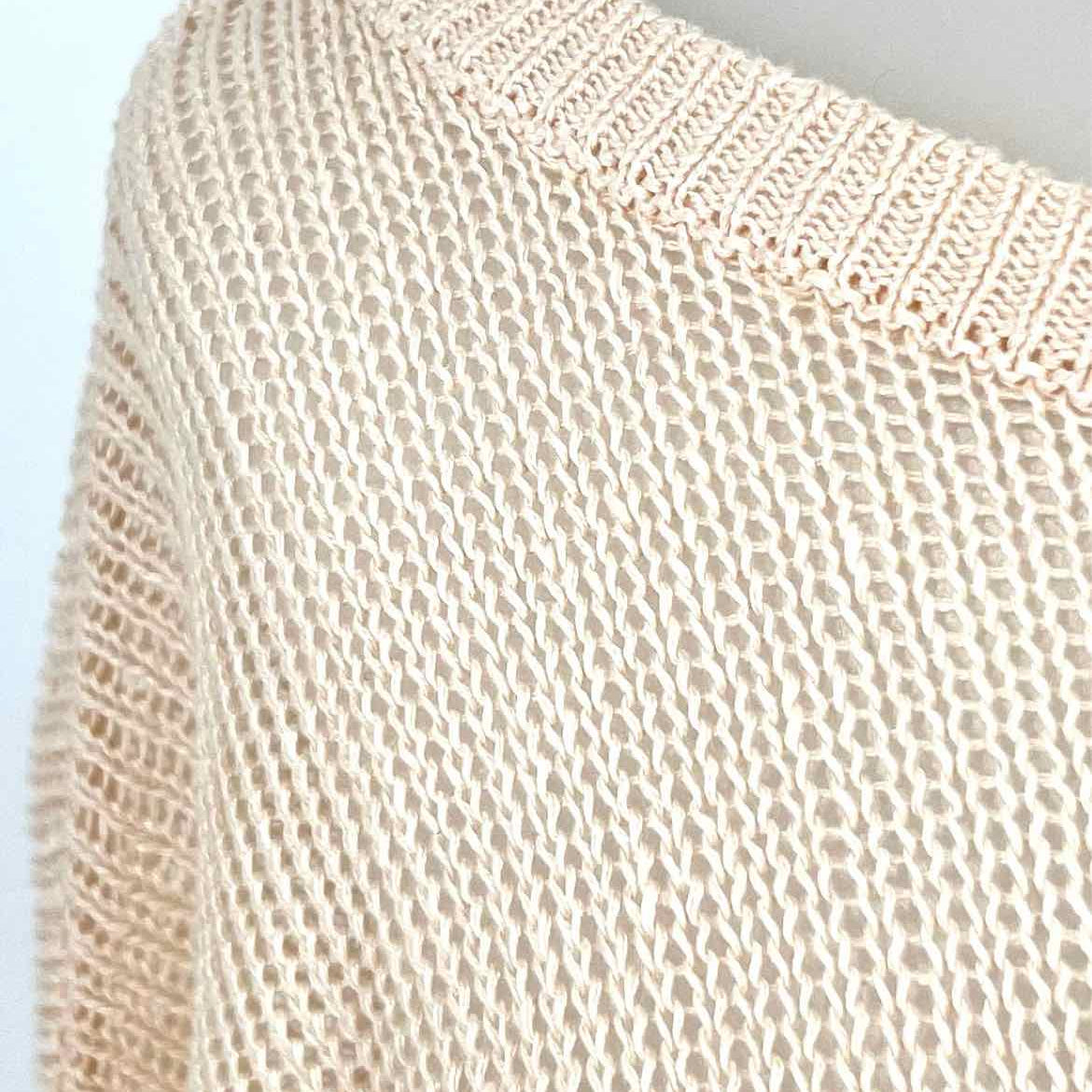 Eileen Fisher Women's Ivory Size PM Boatneck Knit Sweater