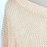 Eileen Fisher Women's Ivory Size PM Boatneck Knit Sweater