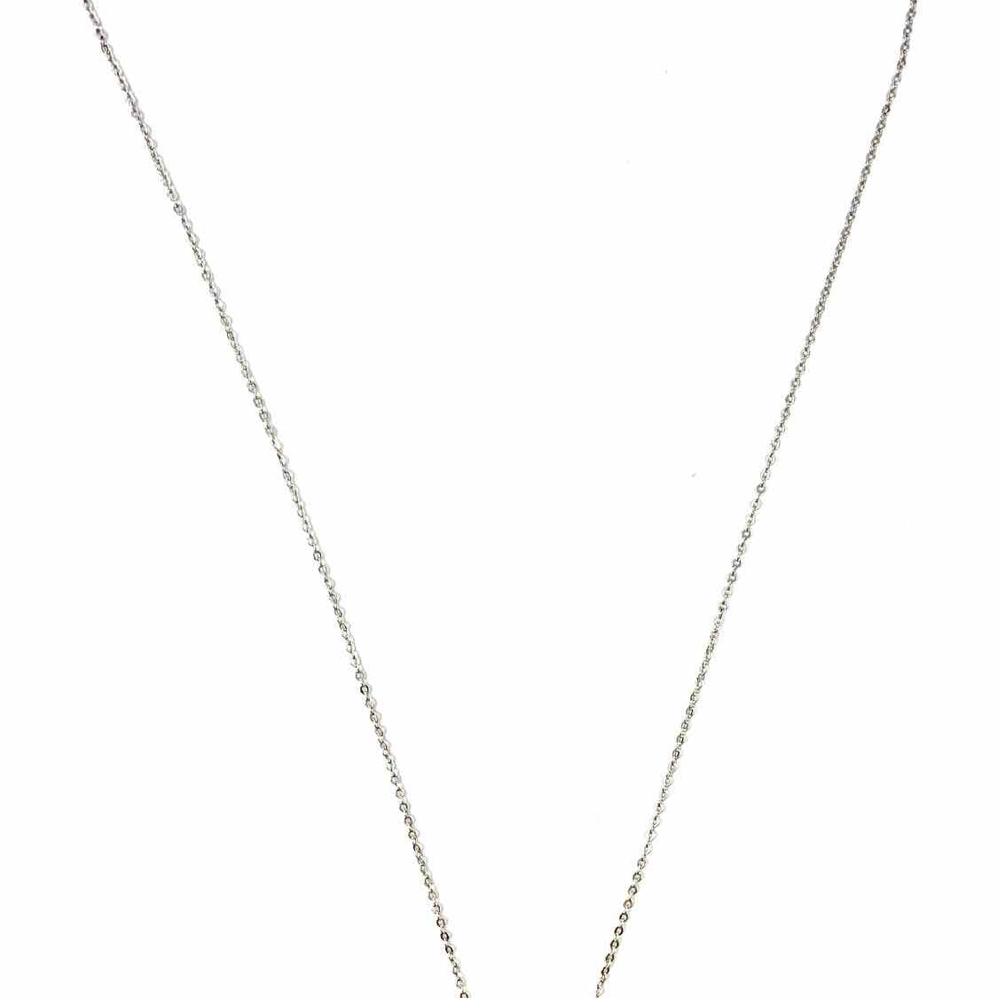 Silver tone Pendant 18" Crystal Necklace