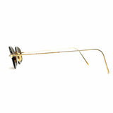Calvin Klein Gold Tone Rimless Oval Sunglasses