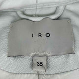 IRO Rojan Women's White Size 38/6 Asymmetrical Leather Moto Jacket