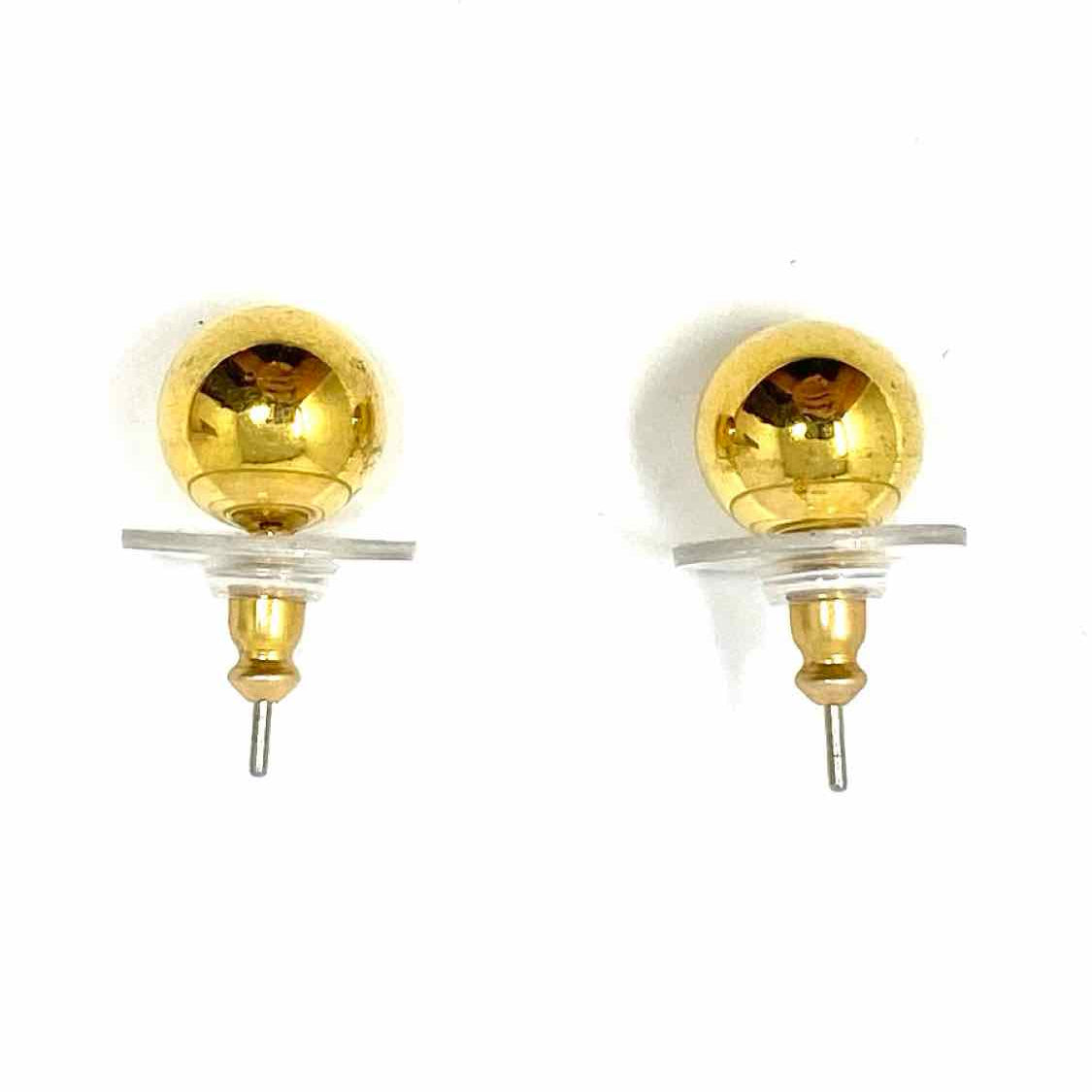 Estate Gold Tone Round 0.25" Stud Earrings