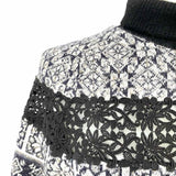 Chanel Women's Black & White Size 36/S Mock Neck Mohair Blend Knit Sweater