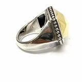 LAGOS size 7 925 & 18K Two-tone Geometric Caviar Ring