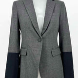 rag & bone Timeless Women's Gray Navy Size S Wool Blend Color Block Blazer