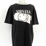 Amplified Nirvana Women's Dark Gray Size XL Crew Graphics T-shirt