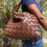 8 Other Reasons Curson Slouch Brown Hobo Woven Shoulder Bag