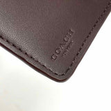 Coach Medium Corner Burgundy Compact Pebbled Leather Wallet