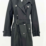 Burberry The Kensington Women's Black Size 10 Double Breasted Trenchcoat