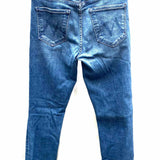 Mother Mid Rise Dazzler Women's Dark Blue Size 27/4 Straight Raw Hem Jeans