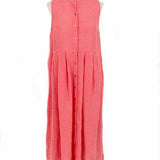 Eileen Fisher Women's Pink Size XXS Sleeveless Organic Linen Gingham Dress